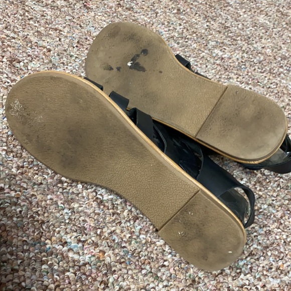 SO black leather lace up sandals. Size 8 - Picture 7 of 8